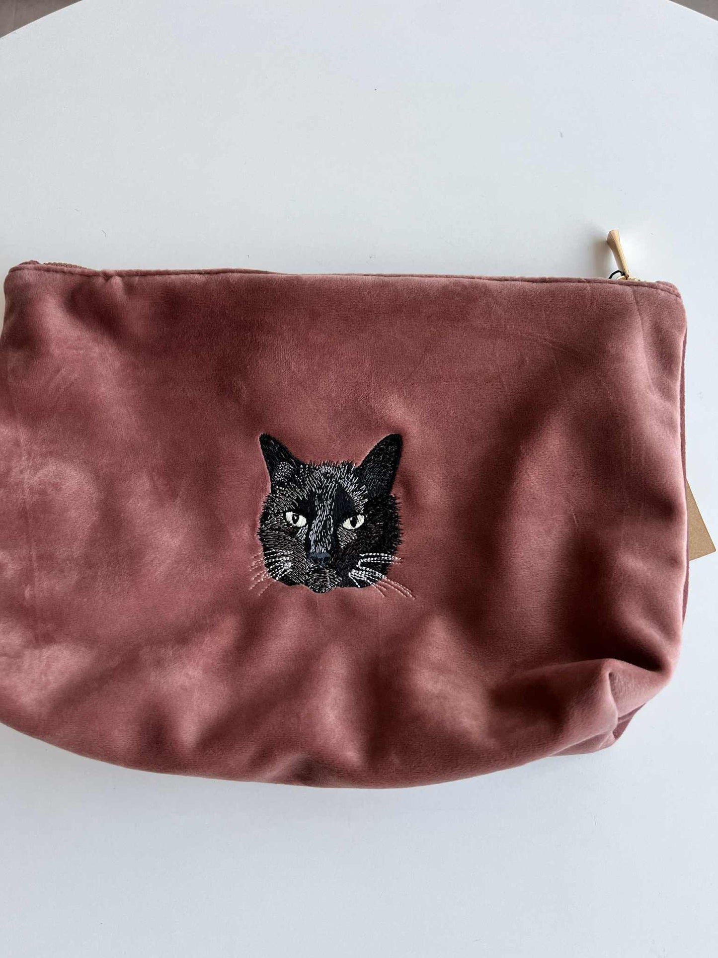Gepersonaliseerde velvet tas roze of blauw