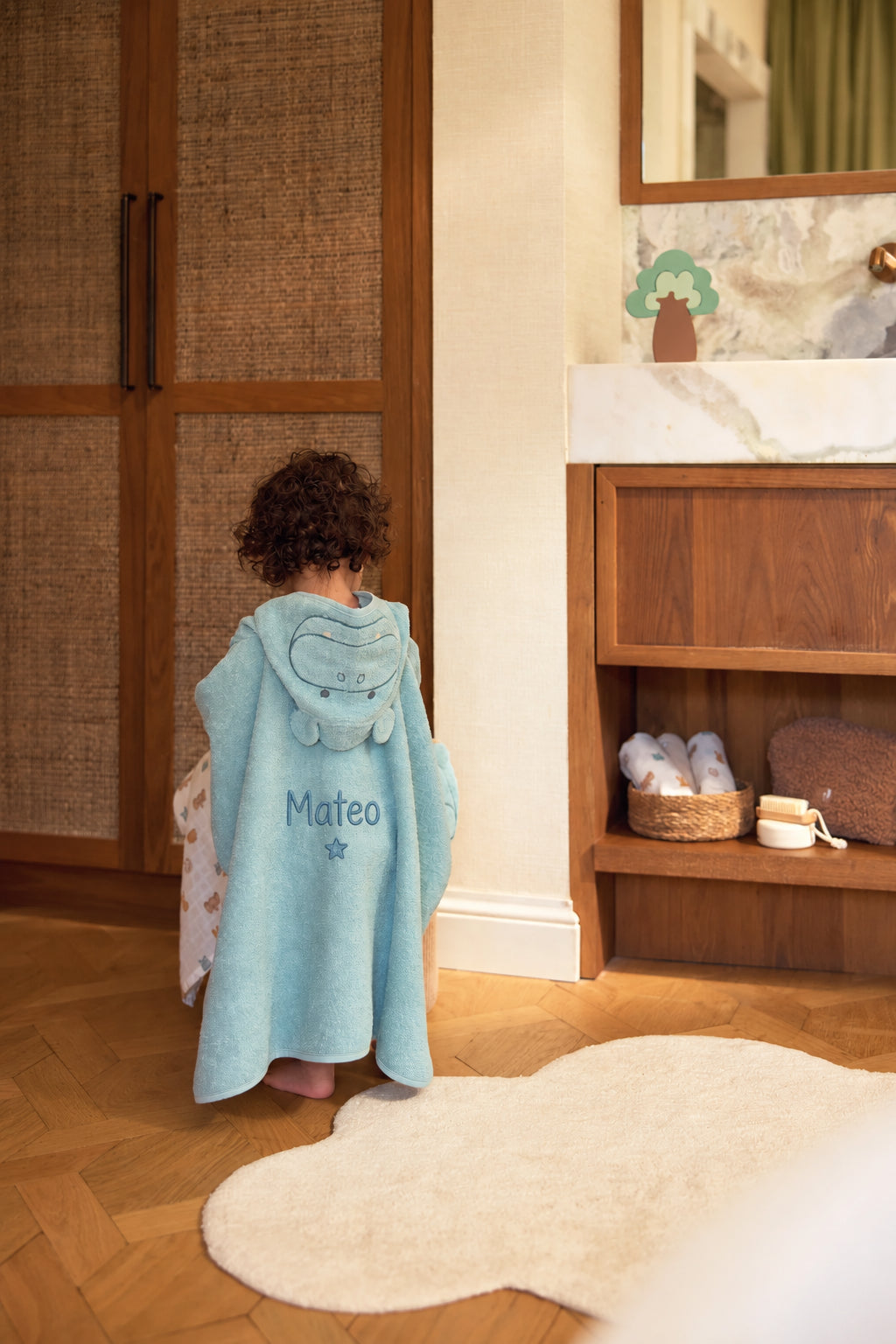 Gepersonaliseerde poncho Pauw of nijlpaard
