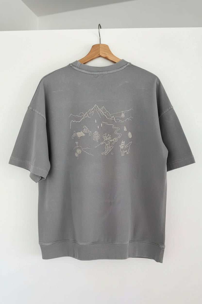Gepersonaliseerd unisex T-shirt met lijntekening GROOT