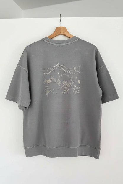 Gepersonaliseerd unisex T-shirt met lijntekening GROOT