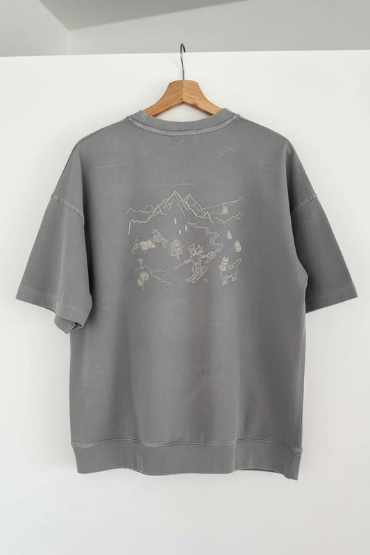 Gepersonaliseerd unisex T-shirt met lijntekening GROOT