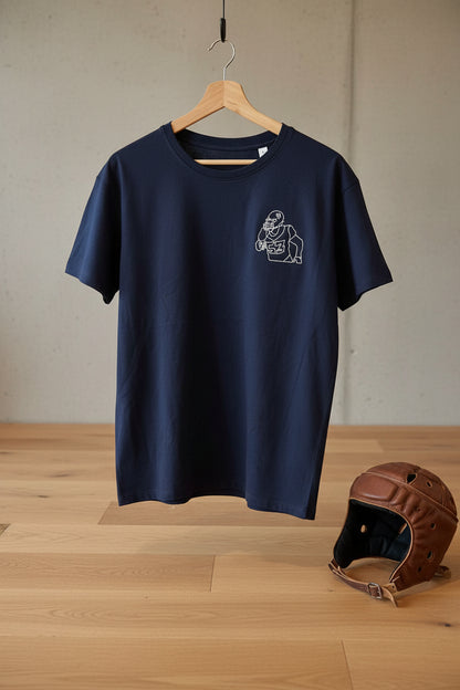 Gepersonaliseerd unisex T-shirt met borduurwerk op linker borst