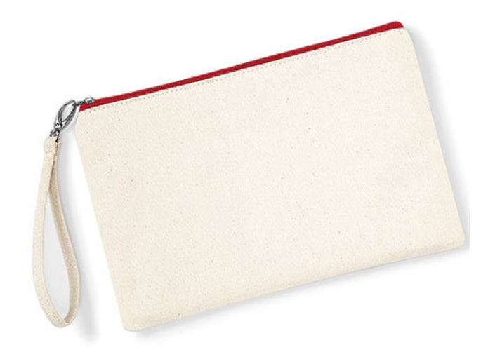 gepersonaliseerde Canvas Wristlet Pouch met geborduurde Bloemenletter