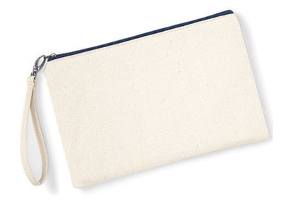 gepersonaliseerde Canvas Wristlet Pouch met geborduurde Bloemenletter