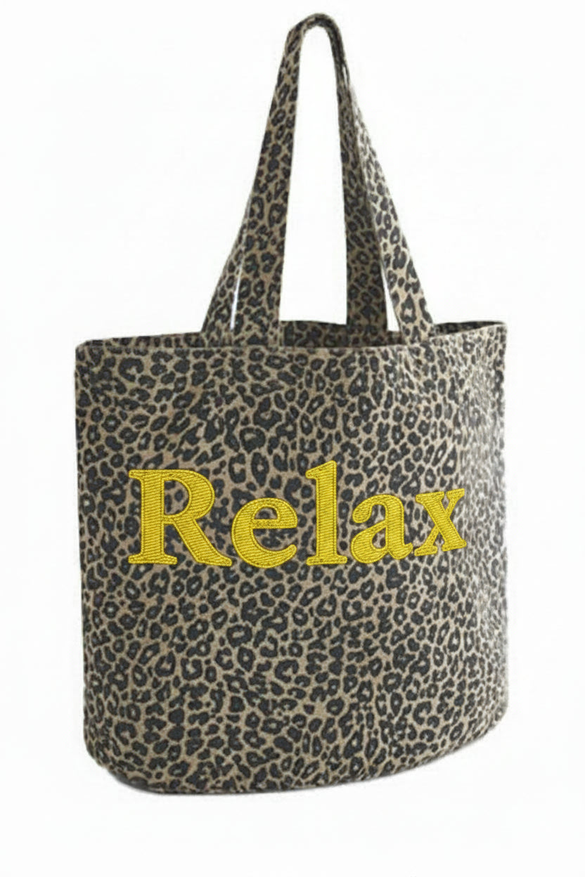 Gepersonaliseerde canvas draagtas met luipaardmotief