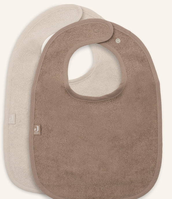 Gepersonaliseerde slabbetjes Badstof - Sand/Milky Coffee - 2 Stuks