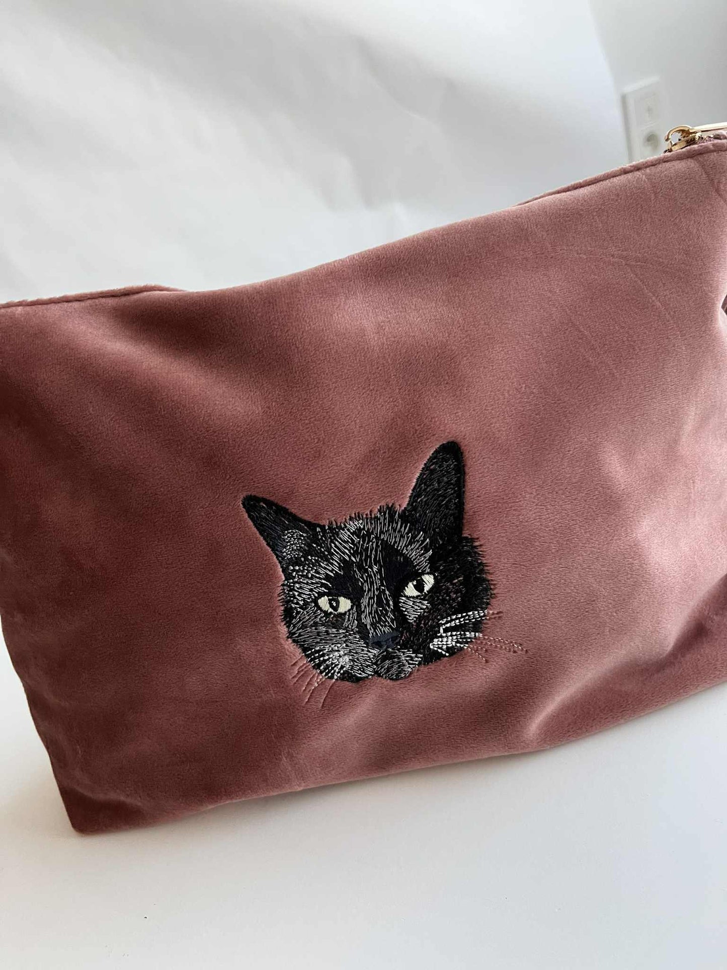 Gepersonaliseerde velvet tas roze of blauw