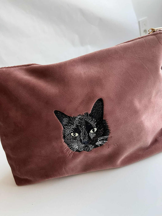 Gepersonaliseerde velvet tas roze of blauw