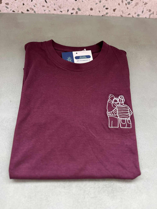 Gepersonaliseerde unisex T-shirt met ronde hals – Personaliseer met tekst of lijntekening