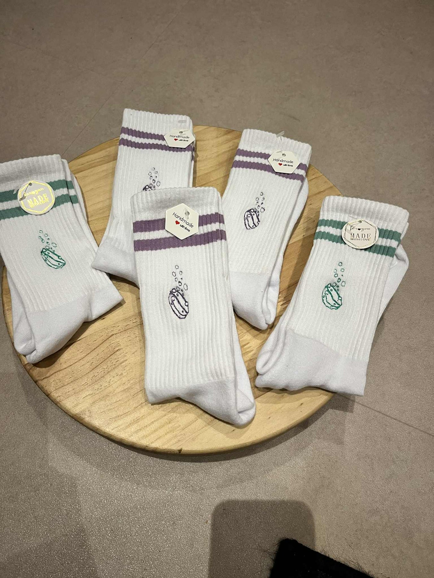 Gepersonaliseerde tennis sokken met tekst of tekening