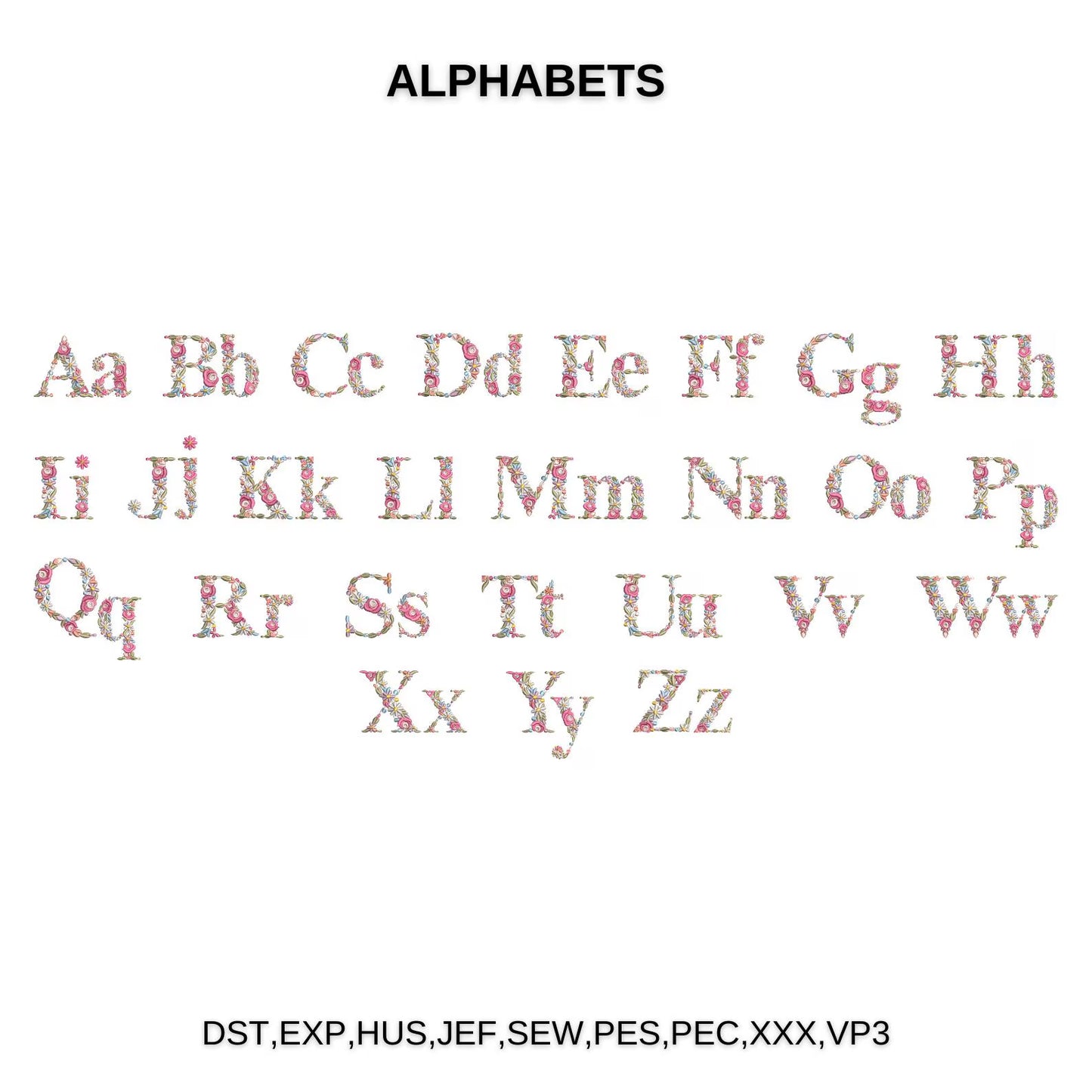 Geborduurde toilettas in Canvas – Jouw Bloemenletter