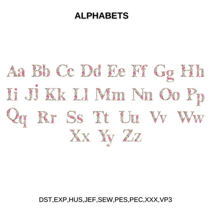 Geborduurde toilettas in Canvas – Jouw Bloemenletter